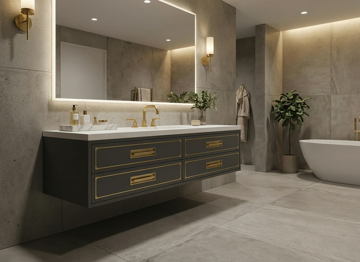FG Bath custom vanity in a modern bathroom