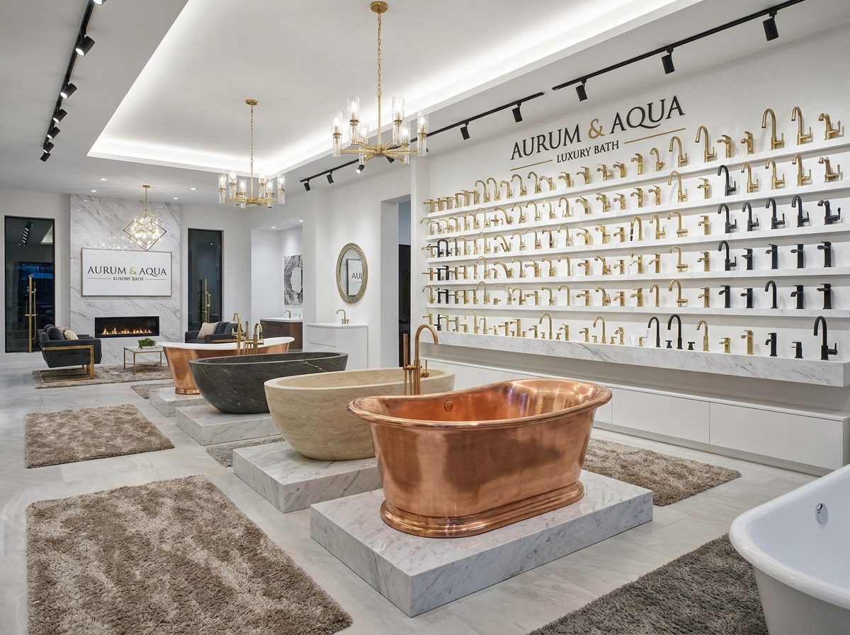 Showroom faucet display wall