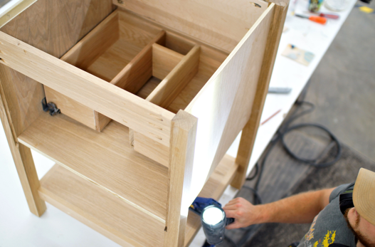 Hand-assembling a vanity drawer box